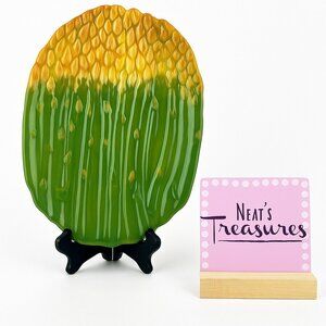 VTG Lillian Vernon ASPARAUS Green Brown  11.5" by 8.25" Ceramic Serving Dish